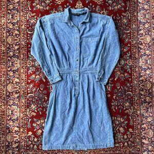 Eddie Bauer Blue Denim Long Sleeve Dress
